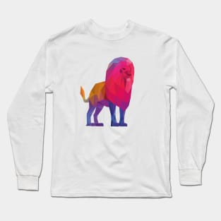 Rainbow Low Poly Lion Long Sleeve T-Shirt